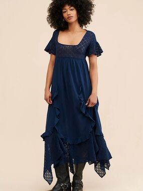 Free People Bring The Romance Navy Dress